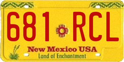 NM license plate 681RCL