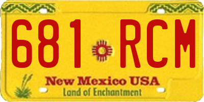 NM license plate 681RCM