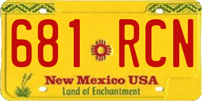 NM license plate 681RCN