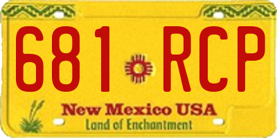 NM license plate 681RCP