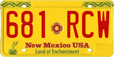 NM license plate 681RCW