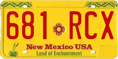 NM license plate 681RCX