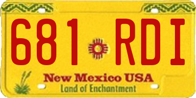 NM license plate 681RDI