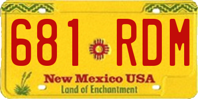 NM license plate 681RDM
