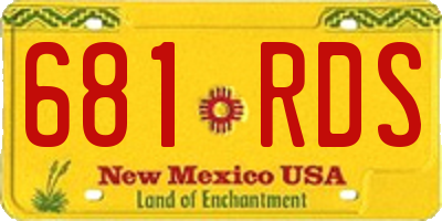 NM license plate 681RDS