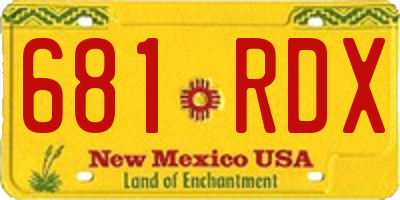 NM license plate 681RDX