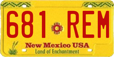 NM license plate 681REM