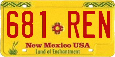 NM license plate 681REN
