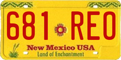 NM license plate 681REO