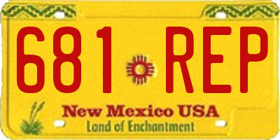 NM license plate 681REP
