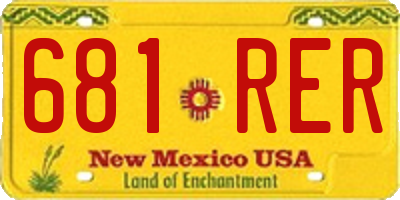 NM license plate 681RER