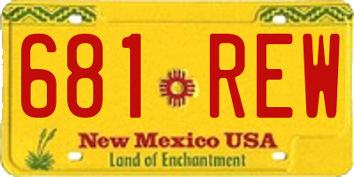 NM license plate 681REW
