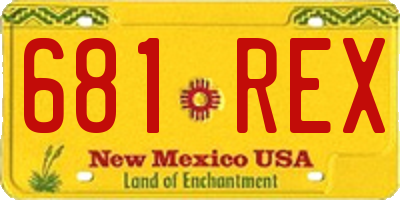 NM license plate 681REX