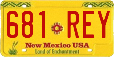 NM license plate 681REY