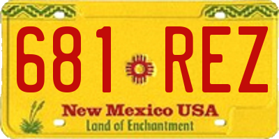 NM license plate 681REZ