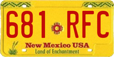 NM license plate 681RFC