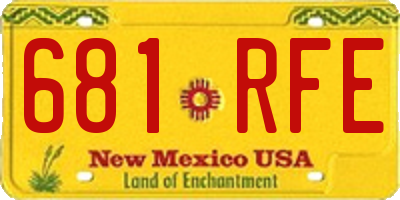 NM license plate 681RFE