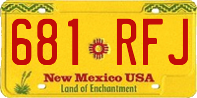 NM license plate 681RFJ