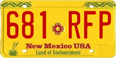 NM license plate 681RFP