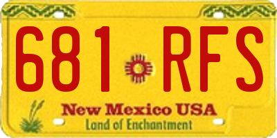 NM license plate 681RFS