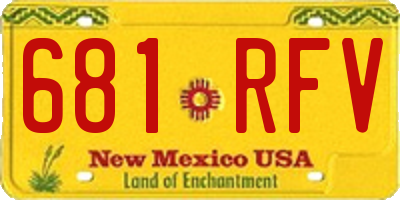 NM license plate 681RFV