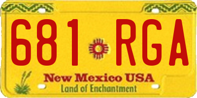 NM license plate 681RGA
