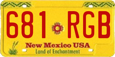 NM license plate 681RGB