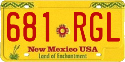 NM license plate 681RGL