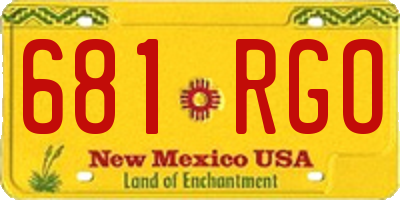 NM license plate 681RGO