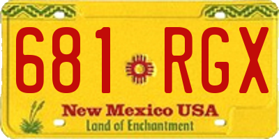 NM license plate 681RGX