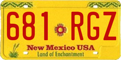 NM license plate 681RGZ