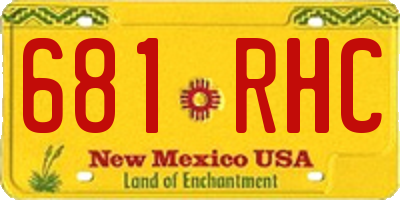 NM license plate 681RHC