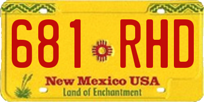 NM license plate 681RHD