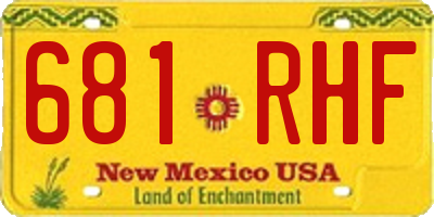 NM license plate 681RHF
