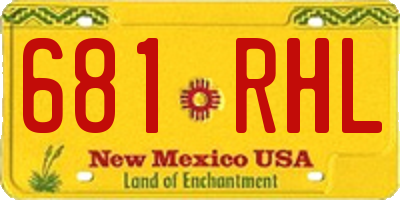 NM license plate 681RHL