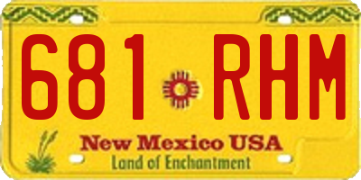 NM license plate 681RHM
