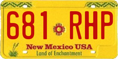 NM license plate 681RHP