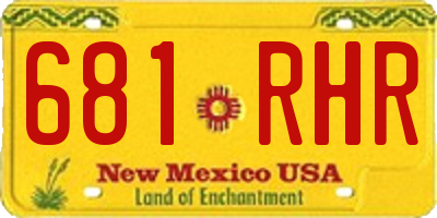 NM license plate 681RHR