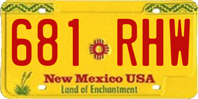 NM license plate 681RHW