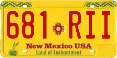 NM license plate 681RII