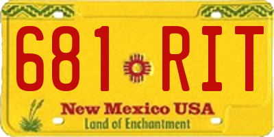 NM license plate 681RIT