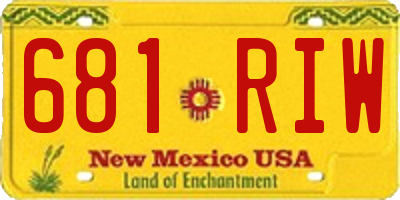 NM license plate 681RIW