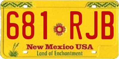NM license plate 681RJB