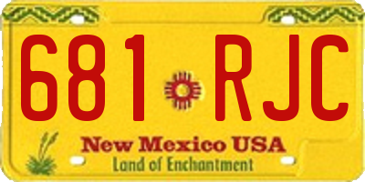 NM license plate 681RJC