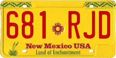 NM license plate 681RJD