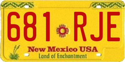 NM license plate 681RJE