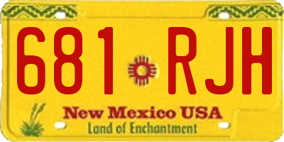 NM license plate 681RJH