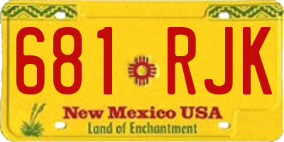 NM license plate 681RJK