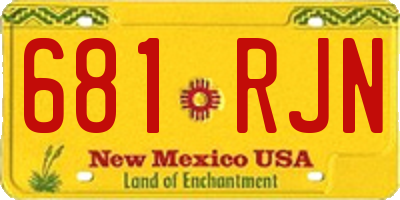 NM license plate 681RJN