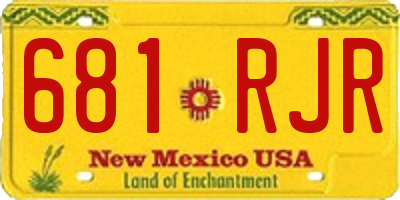 NM license plate 681RJR